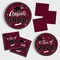 Graduation decorations 2026 Graduation Party Supplies Maroon Disposable Paper Plates Luncheon Napkins Cocktail Napkins for Congrats Grad Party Decorations, Serve 50